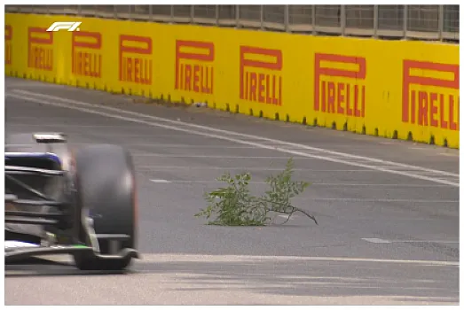 Bakıda "Formula 1" trasına ağac budağı düşüb