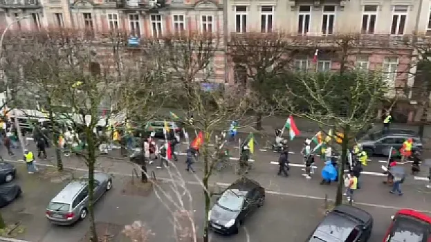 Strasburqda PKK tərəfdarlarının yürüşü keçirilib - 
