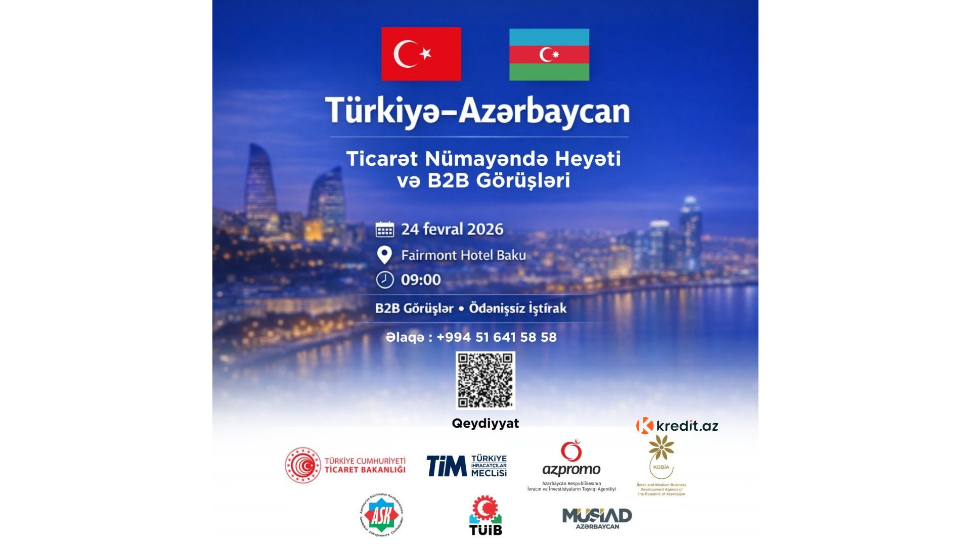Bakıda Türkiyə–Azərbaycan B2B görüşləri keçiriləcək
