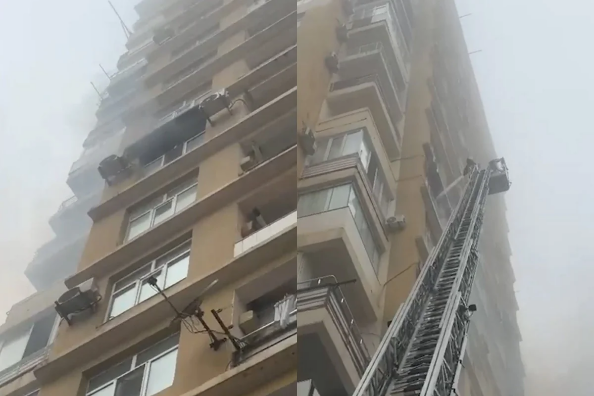 Bakıda çoxmərtəbəli yaşayış binasında 