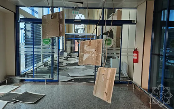 Vurulan Naxçıvan aeroportunun içindən