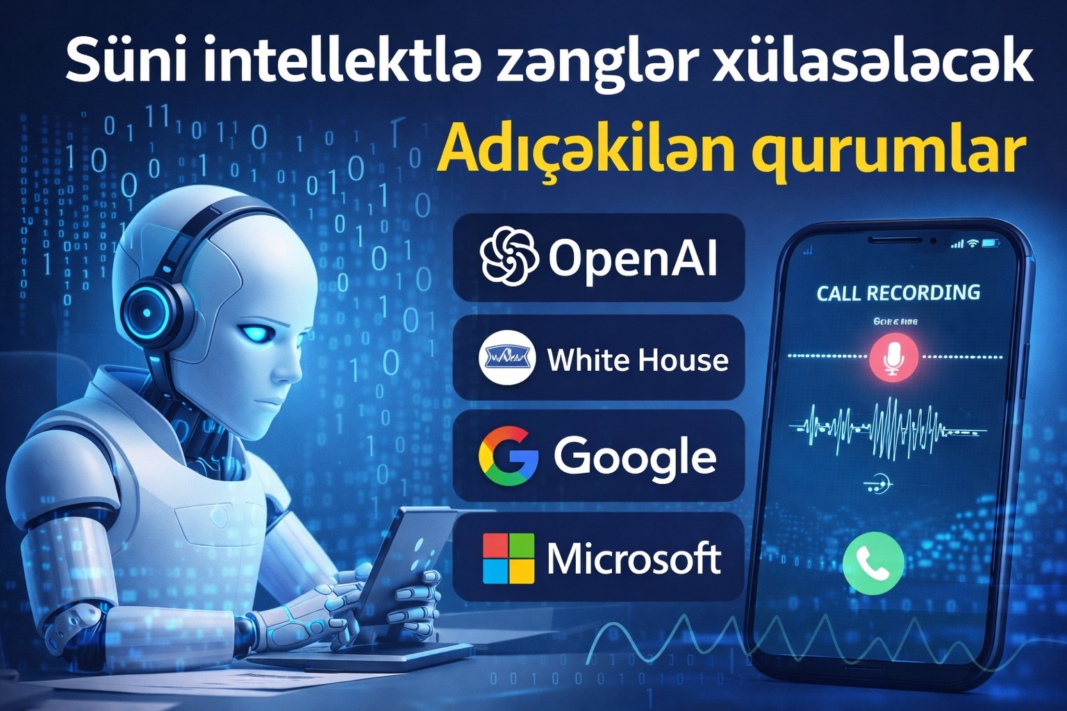 Zənglərin qısa xülasəsi çıxarılacaq, adıçəkilən qurumların siyahısı yaradılacaq