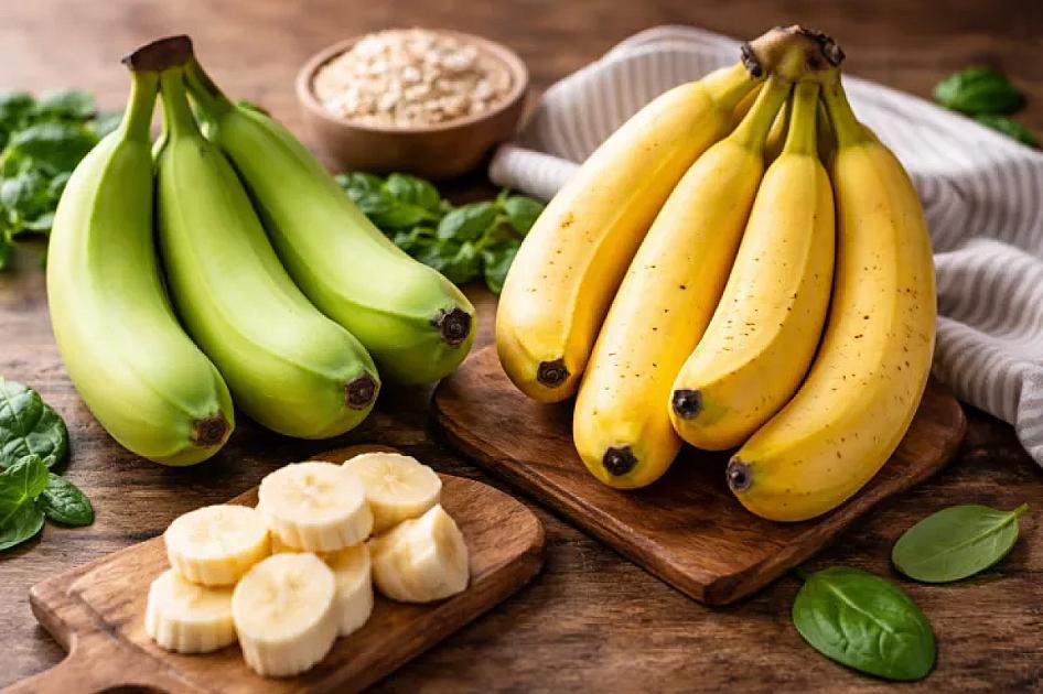 Yaşıl və sarı banan