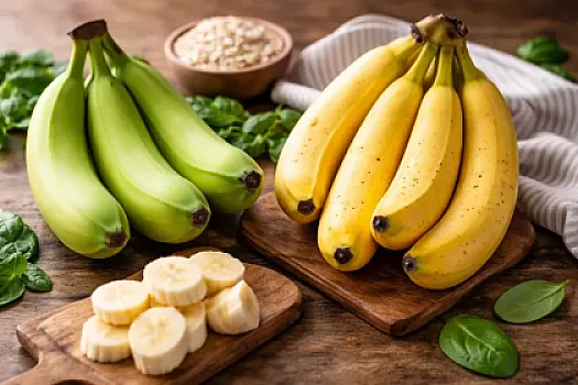 Yaşıl və sarı banan