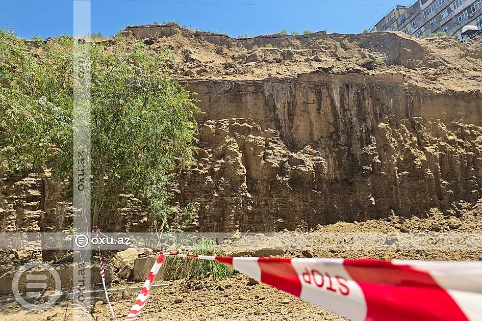 Bakıda torpaq sürüşməsi olan ərazidə SON VƏZİYYƏT - 