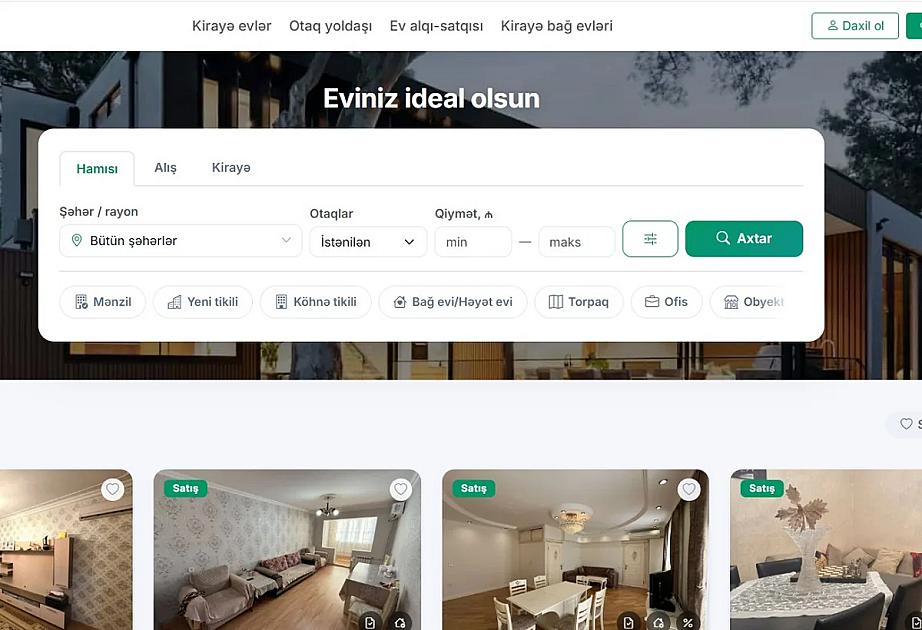Daşınmaz əmlak axtarışını asanlaşdıran yeni platforma –