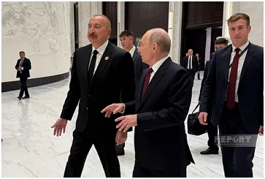 İlham Əliyev Bişkekdə Vladimir Putinlə ayaqüstü söhbət edib